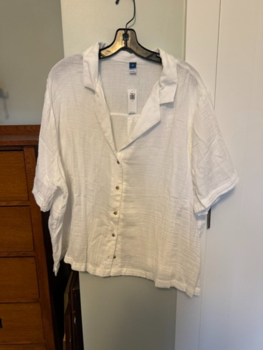 Old Navy White Linen Shirt - Size 2X New/Never Worn
